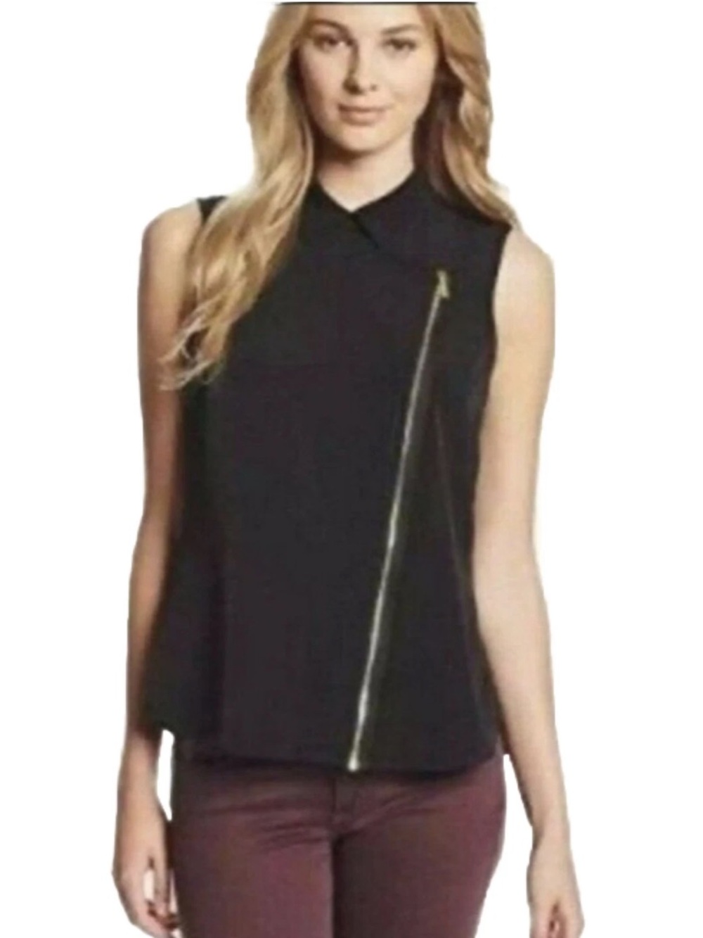 Calvin Klein zip up Sleeveless Moto Shirt